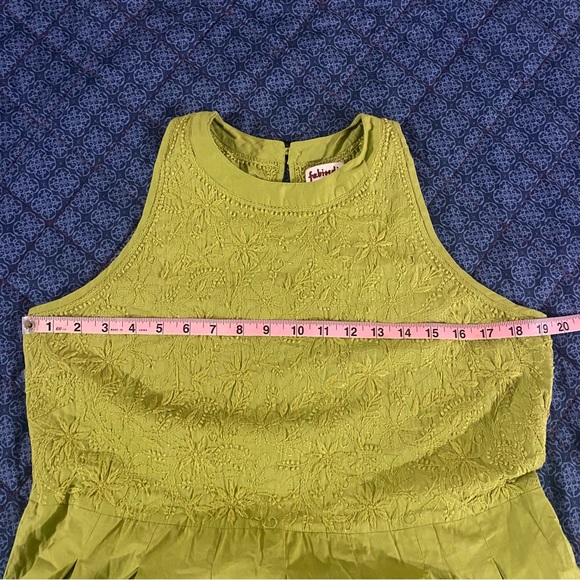 Indian Anarkali Kurta Maxi Dress - Green with Embroidery Details - Size L - Picture 10 of 13